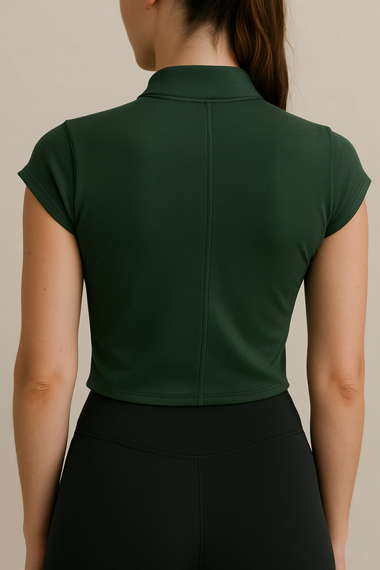 Arena Cap-Sleeve Quarter-Zip (Forest)